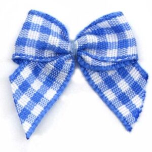Fiocchetto poliestere a quadretti (Pz. 2) - Azzurro