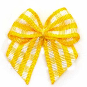 Fiocchetto poliestere a quadretti (Pz. 2) - Giallo