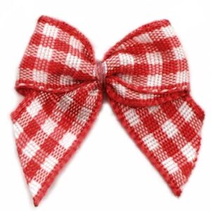 Fiocchetto poliestere a quadretti (Pz. 2) - Rosso